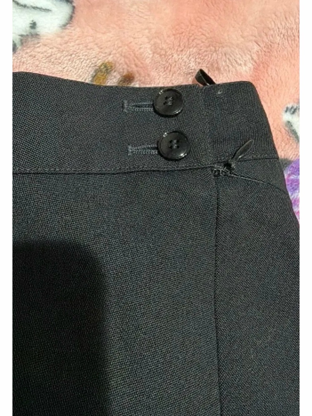 Alaia Black A-Line Skirt with Subtle Side Button - Picture 3 of 4